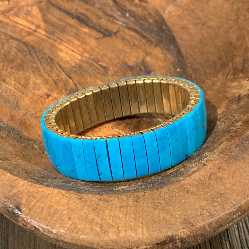 Turquoise Enamel Stretch Bracelet